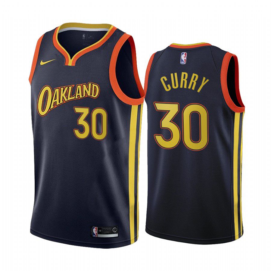 Men Golden State Warriors 30 stephen curry navy city edition oakland 2020 nba jersey